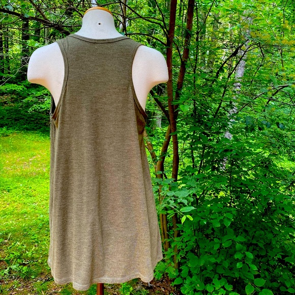 Olive green boho stud embellished tank top - Picture 3 of 7